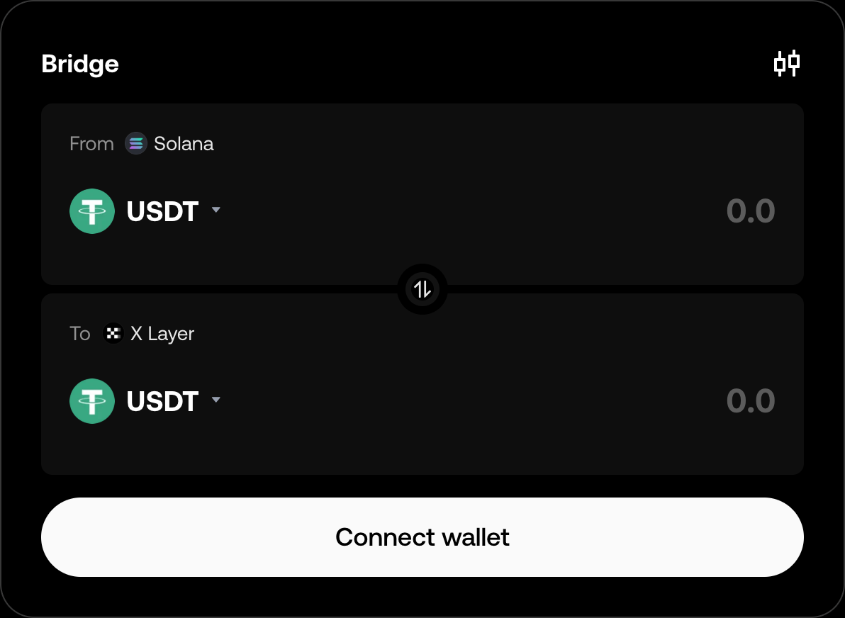 Official OKX DEX Bridge configured from Solana USDT to X Layer